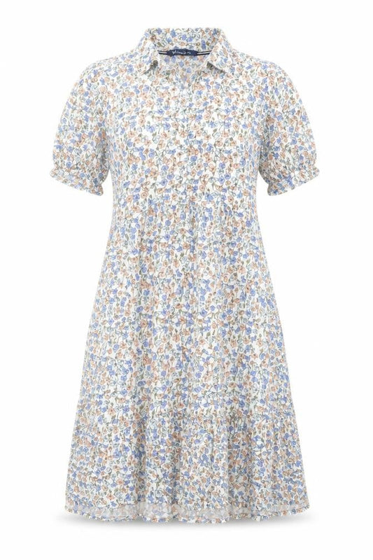 Crew Clothing Multicoloured Floral Viscose Shirt Dress Size 10 Collared Button