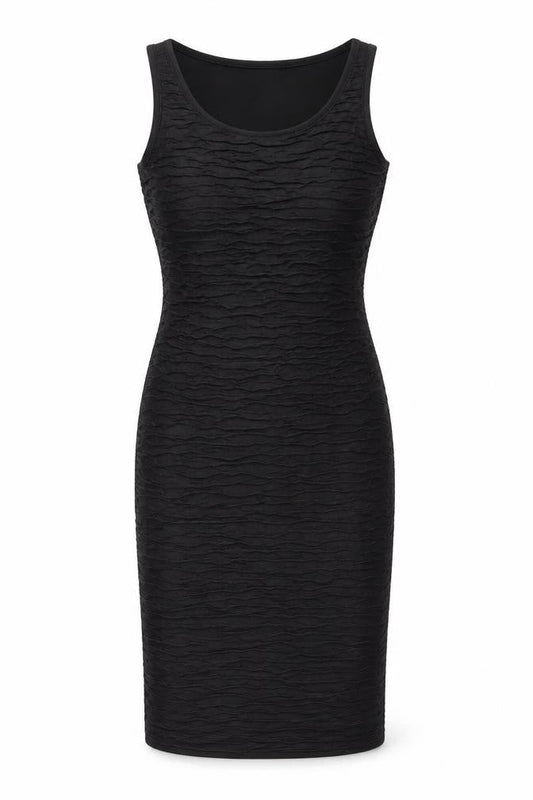 Madam Rage Womens Black Polyester Pencil Dress Size 8 Boat Neck Pullover - Textured