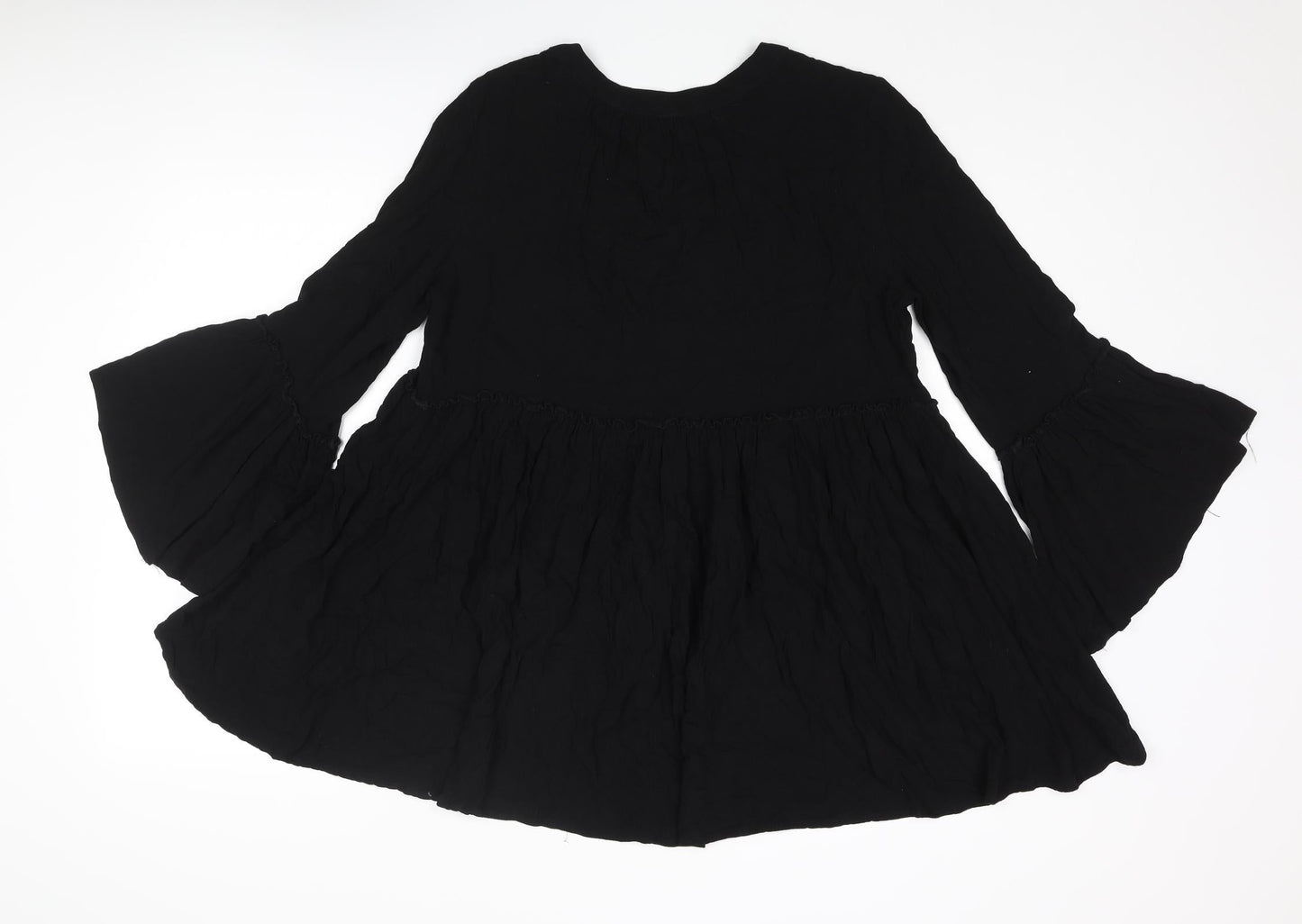 Apricot Womens Black Viscose Basic Blouse Size 8 V-Neck