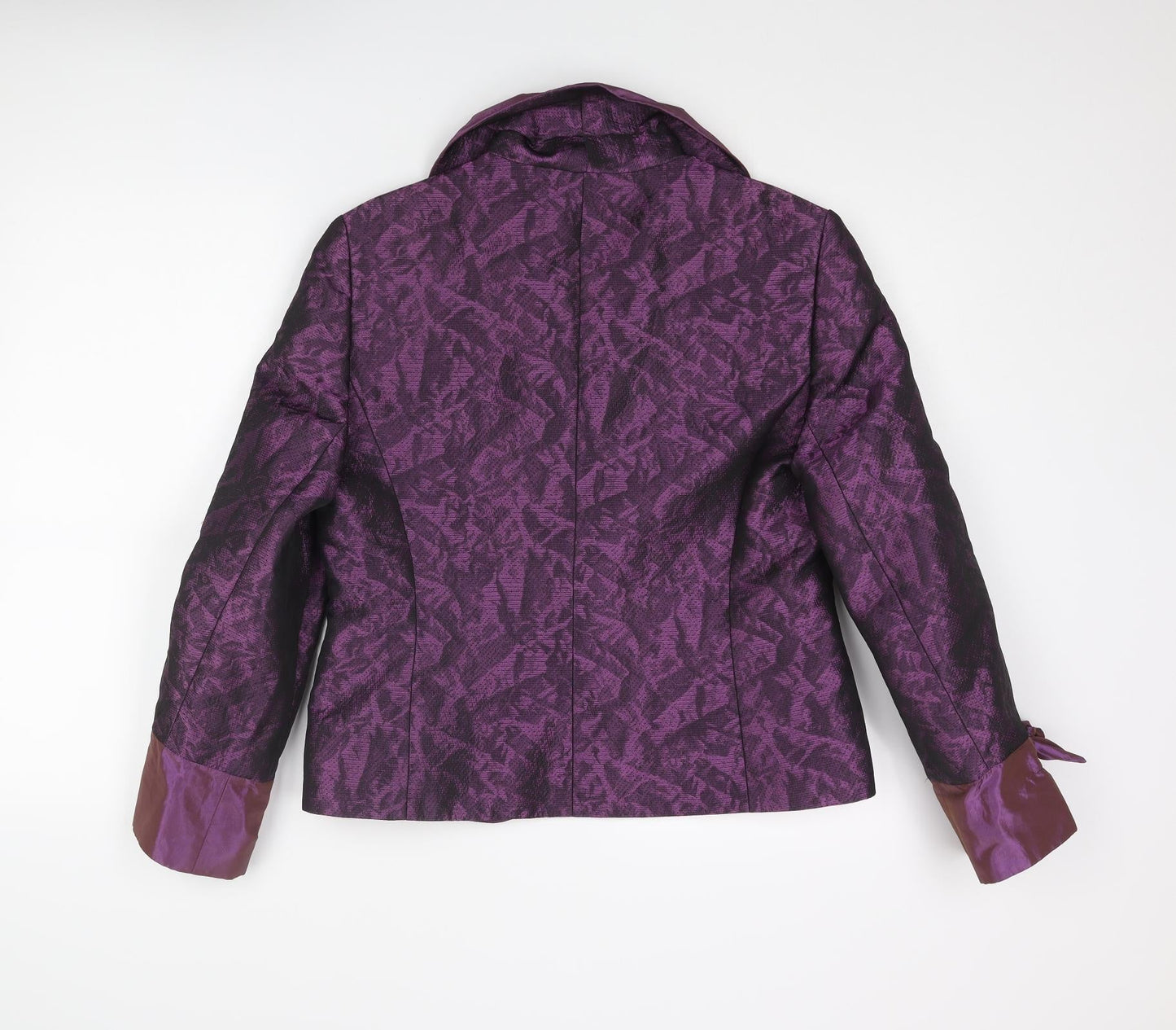 John Bentley Womens Purple Geometric Jacket Blazer Size 12 Button