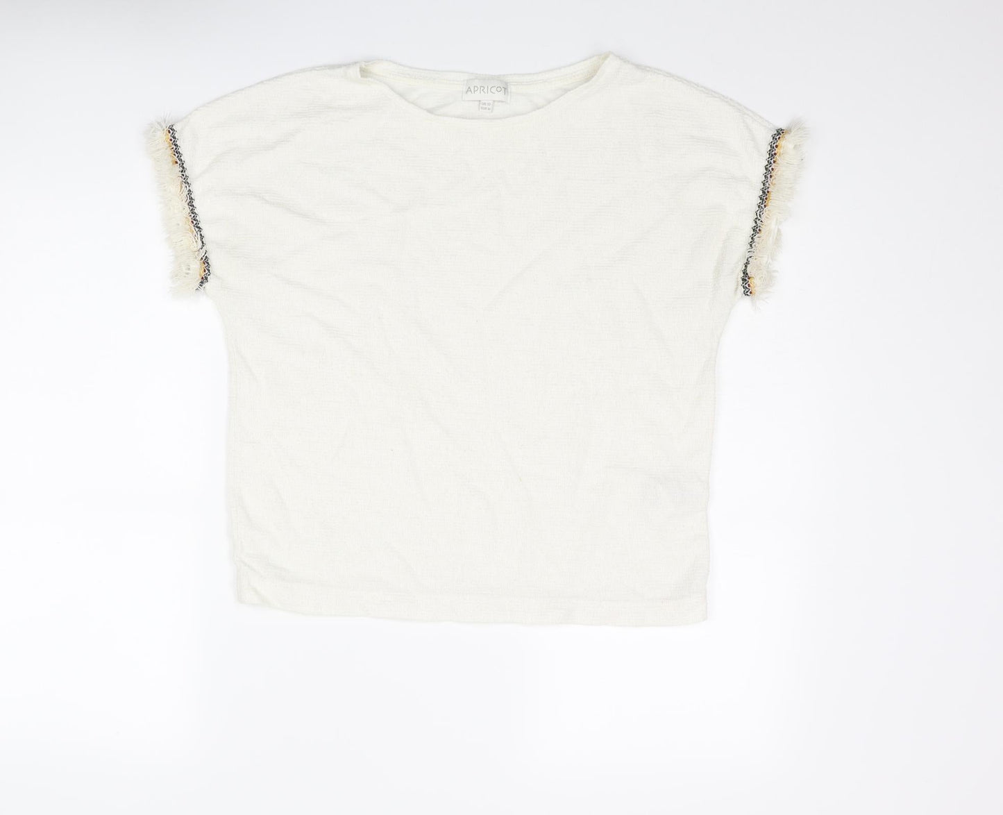 Apricot Womens Ivory Polyester Basic T-Shirt Size 12 Boat Neck