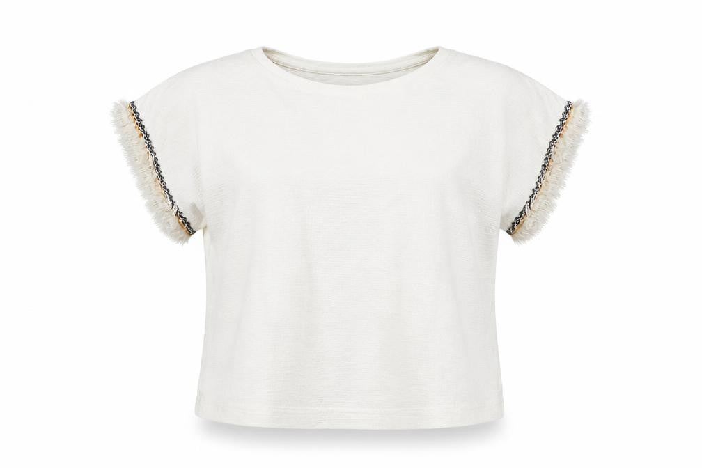Apricot Womens Ivory Polyester Basic T-Shirt Size 12 Boat Neck
