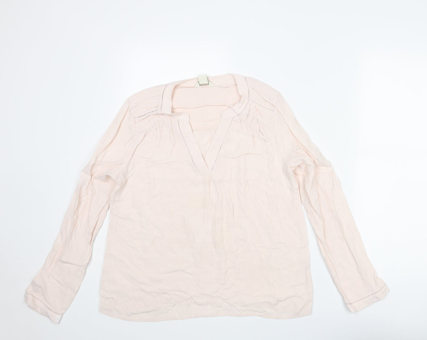 Monsoon Womens Pink Viscose Basic Blouse Size 10 V-Neck