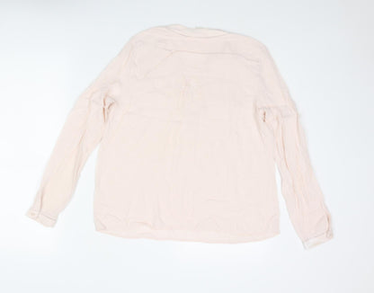 Monsoon Womens Pink Viscose Basic Blouse Size 10 V-Neck