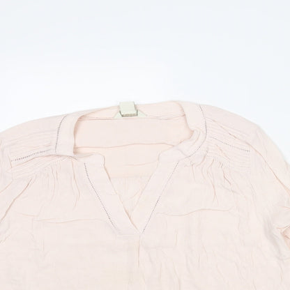 Monsoon Womens Pink Viscose Basic Blouse Size 10 V-Neck