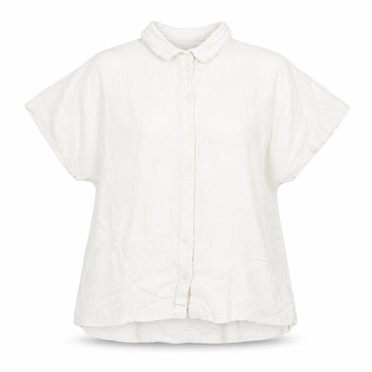H&M Womens Ivory Viscose Basic Button-Up Size 8 Collared