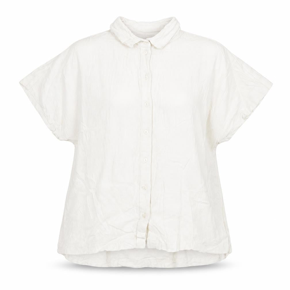 H&M Womens Ivory Viscose Basic Button-Up Size 8 Collared