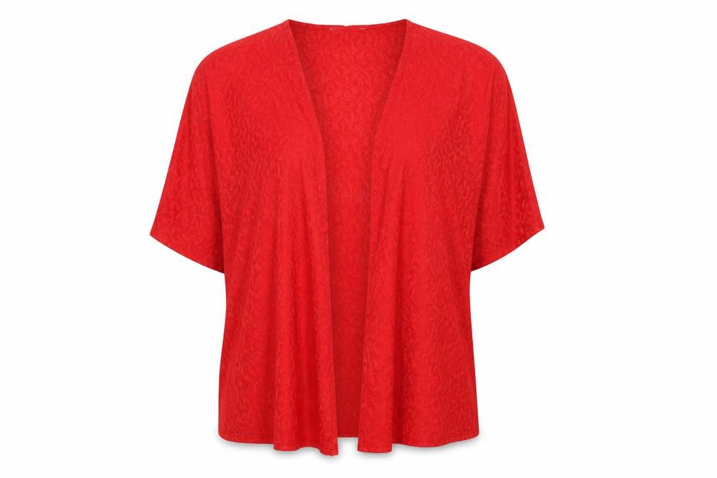 Anthology Womens Red Geometric Polyester Kimono Blouse Size 16 V-Neck