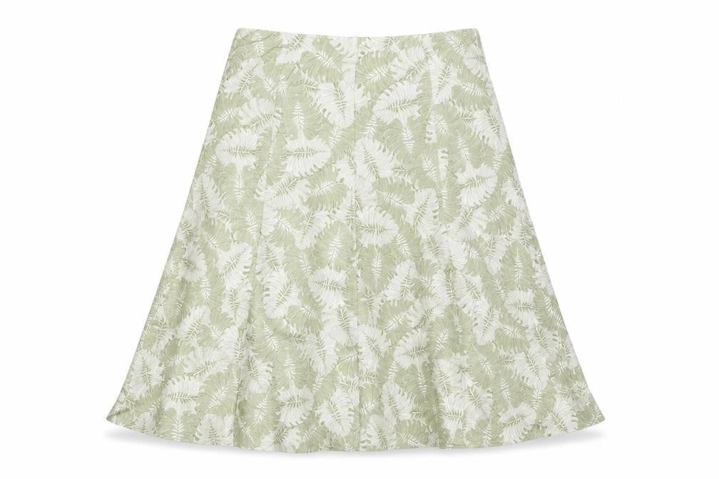 Cotswold Collections Womens Green Geometric Viscose Swing Skirt Size M