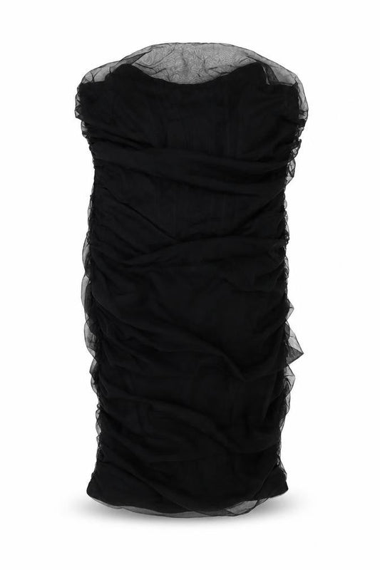 PRETTYLITTLETHING Womens Black Polyester Mini Size 10 Round Neck Zip