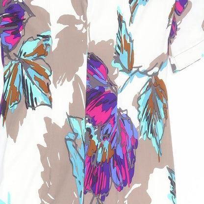 Alex & Co Womens Multicoloured Floral Polyester Sheath Size 12 Boat Neck Pullover