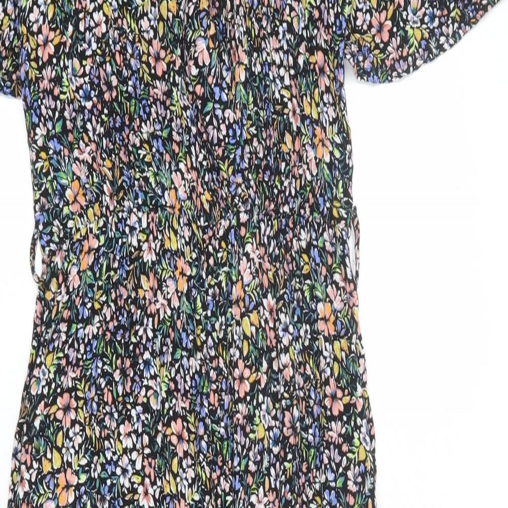M&Co Womens Multicoloured Floral Polyester Jumpsuit One-Piece Size 8 L23 in Button