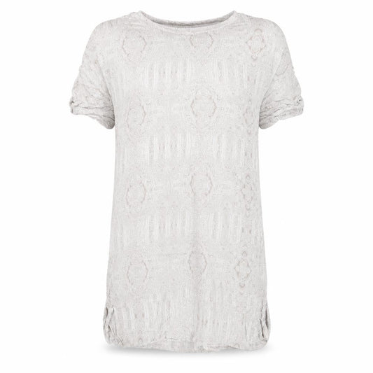 H&M Womens Beige Paisley Viscose T-Shirt Dress Size 8 Round Neck Pullover