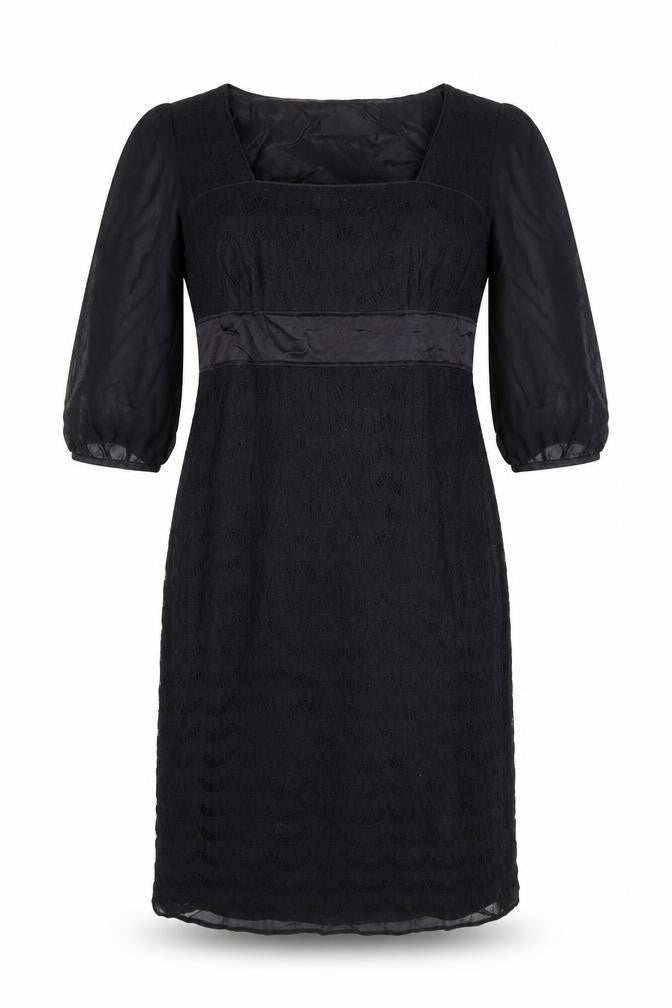 Monsoon Womens Black Polyester Sheath Size 10 Square Neck Zip