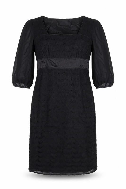 Monsoon Womens Black Polyester Sheath Size 10 Square Neck Zip