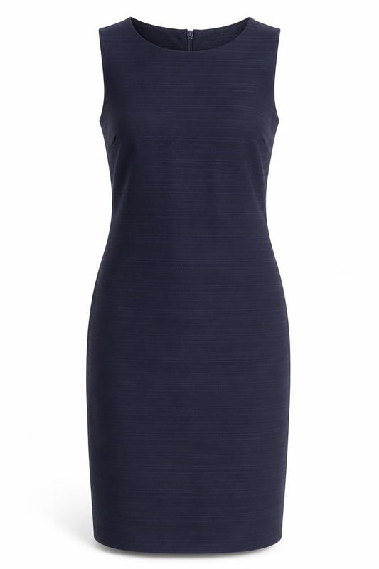 Next Womens Blue Striped Polyester Pencil Dress Size 12 Boat Neck Zip
