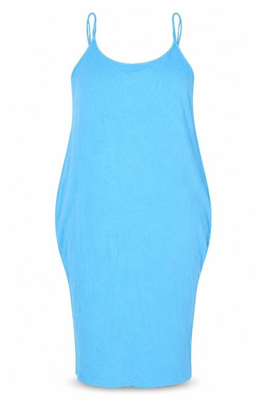 ASOS Womens Blue Viscose Slip Dress Size 12 Scoop Neck Pullover