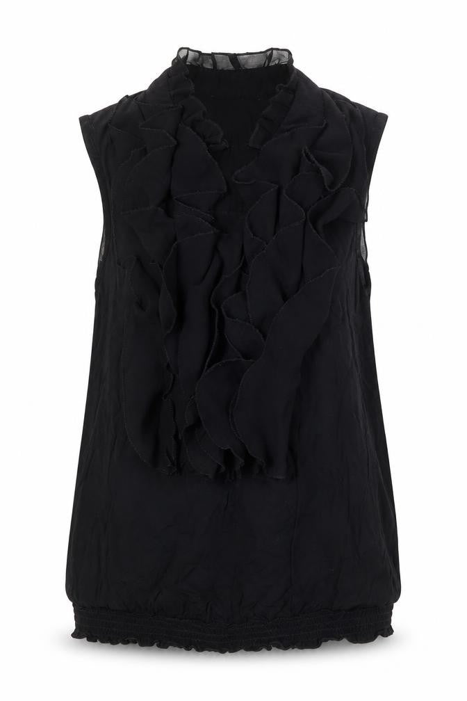 New Look Womens Black Viscose Basic Blouse Size 6 V-Neck