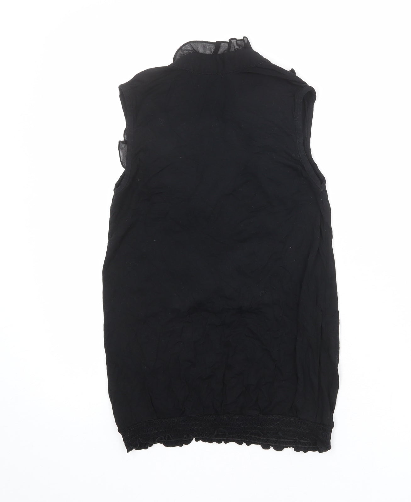New Look Womens Black Viscose Basic Blouse Size 6 V-Neck