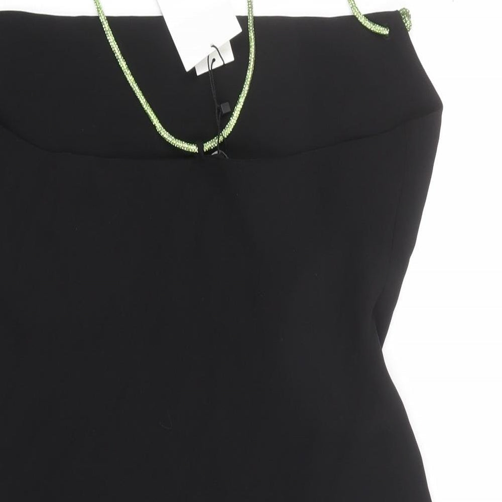 Zara Womens Black Polyester Mini Size M Cowl Neck Pullover