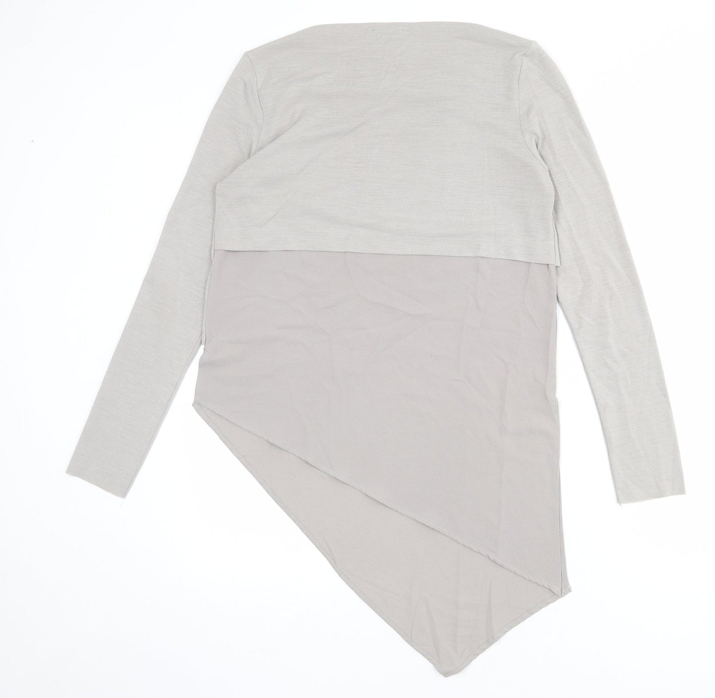 Zara Womens Grey Polyester Basic T-Shirt Size M Boat Neck