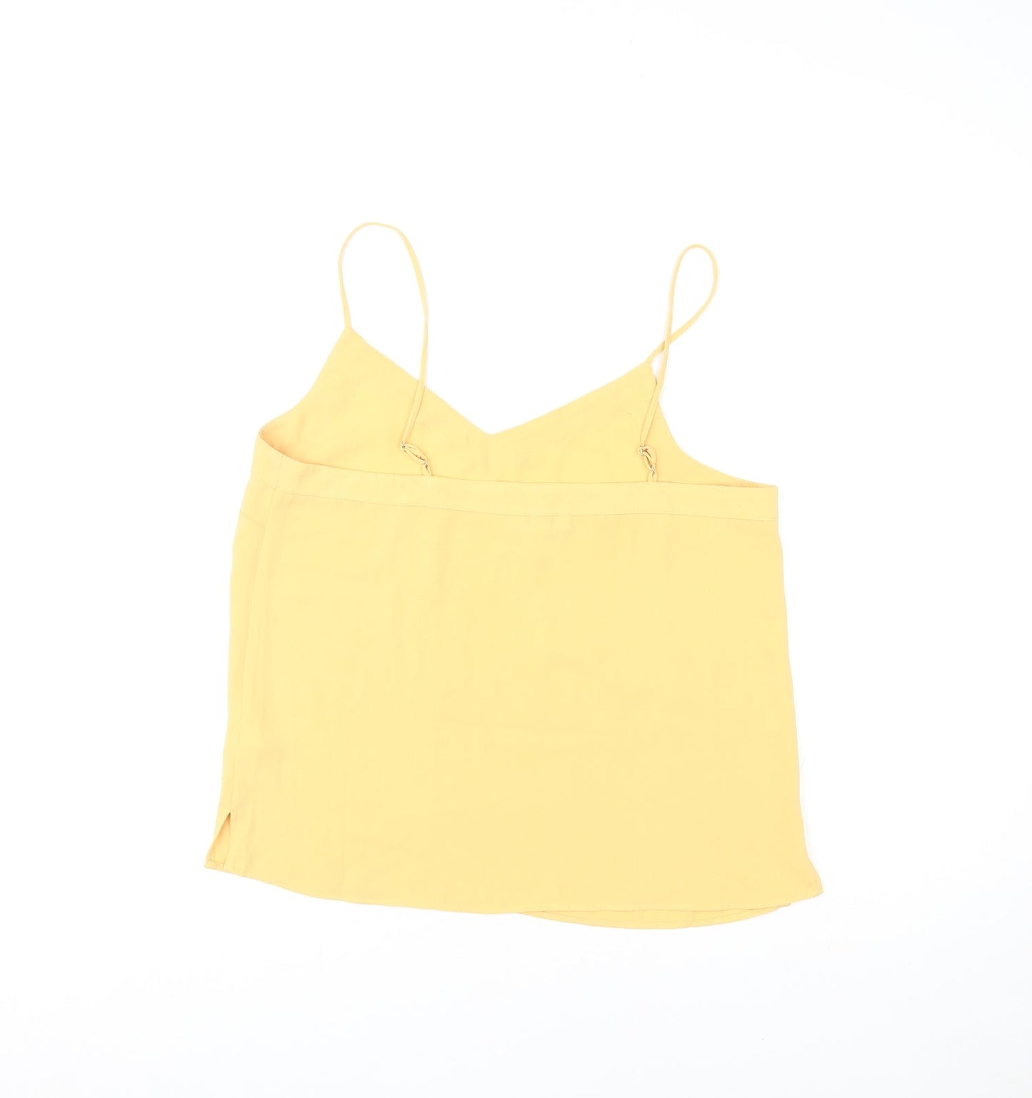 Topshop Womens Yellow Polyester Basic Tank Size 10 V-Neck
