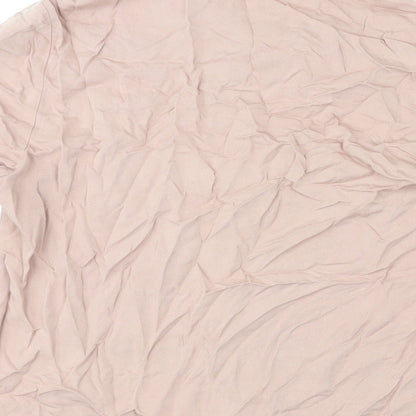 Mona Womens Pink Viscose Basic Button-Up Size 16 Collared