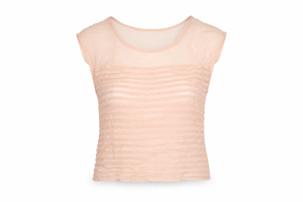 Biasa Womens Pink Polyester Basic T-Shirt Size S Round Neck