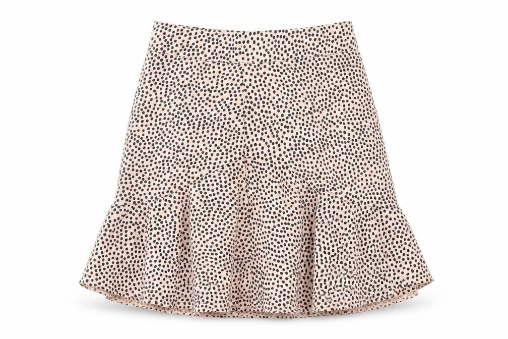 Boohoo Womens Pink Polka Dot Polyester Skater Skirt Size 8 Zip