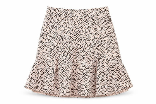 Boohoo Womens Pink Polka Dot Polyester Skater Skirt Size 8 Zip