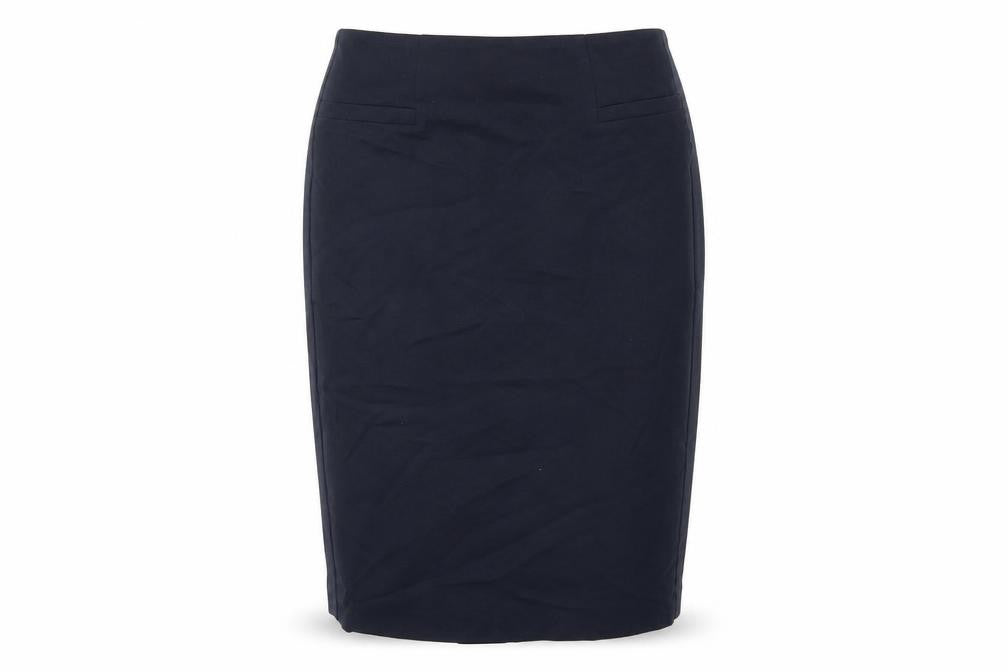 Marks & Spencer Womens Blue Polyester Straight & Pencil Skirt Size 10 Zip