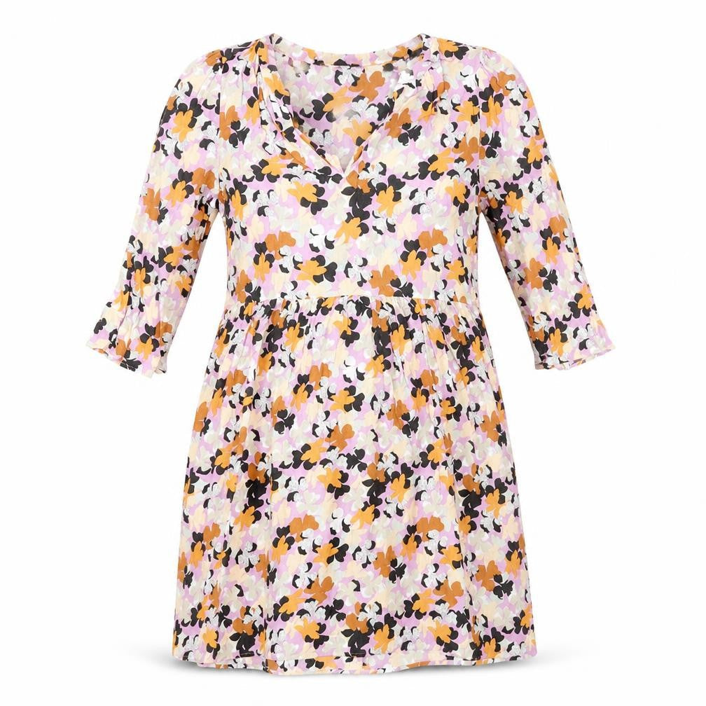 Marks & Spencer Womens Multicoloured Geometric Viscose A-Line Size 10 V-Neck Pullover