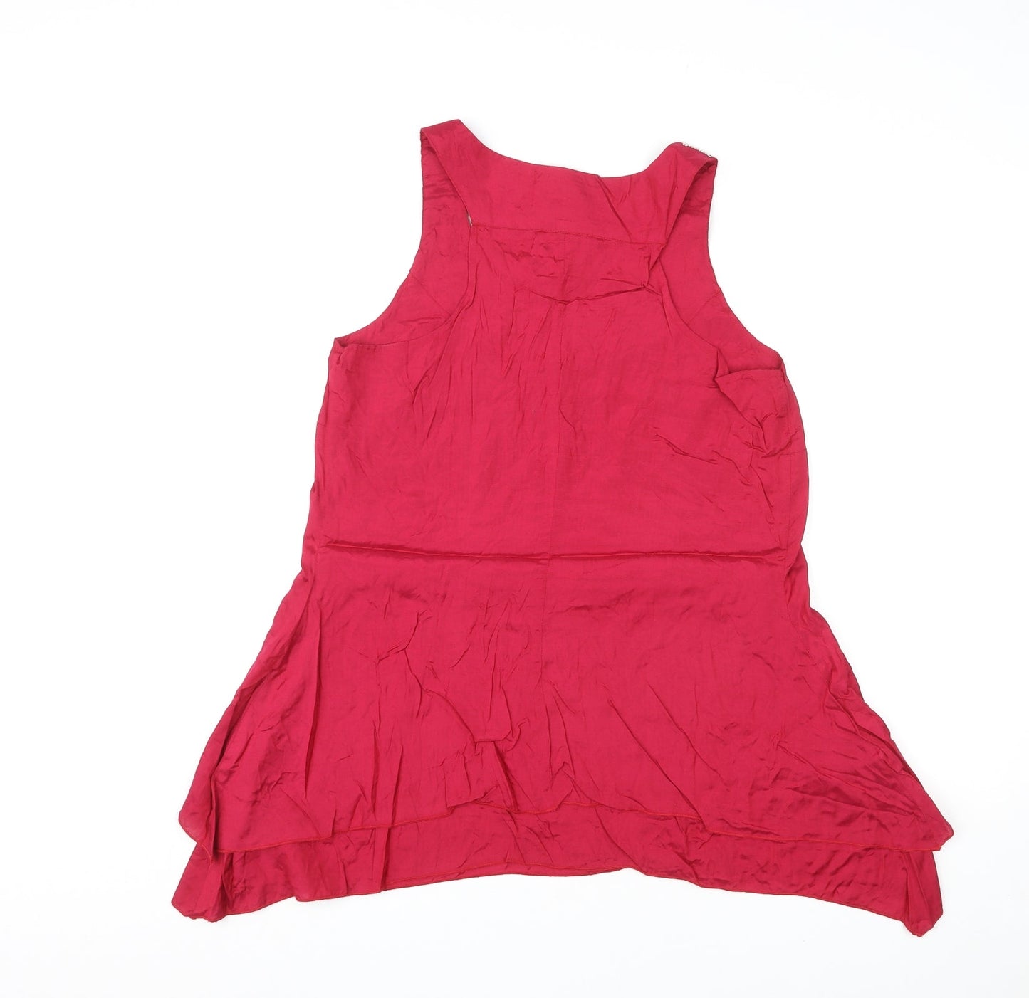 Red Herring Womens Red Viscose Basic Tank Size 14 Round Neck