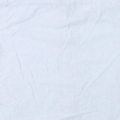 Marks & Spencer Womens Blue Striped Linen Basic Button-Up Size 2XL Collared
