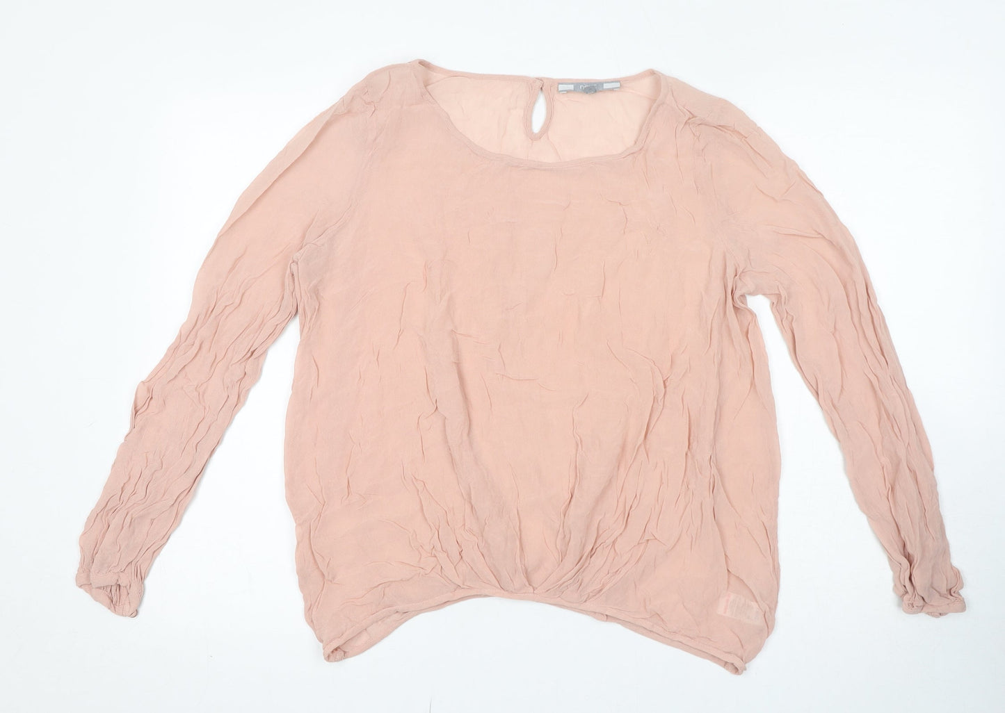 NEXT Womens Pink Viscose Basic Blouse Size 12 Round Neck
