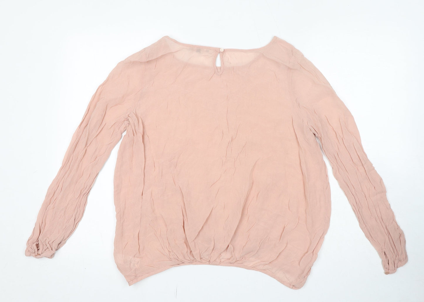 NEXT Womens Pink Viscose Basic Blouse Size 12 Round Neck