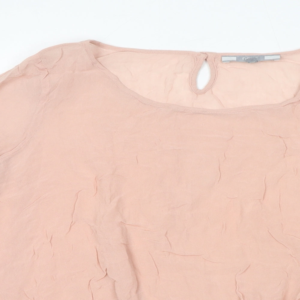 NEXT Womens Pink Viscose Basic Blouse Size 12 Round Neck
