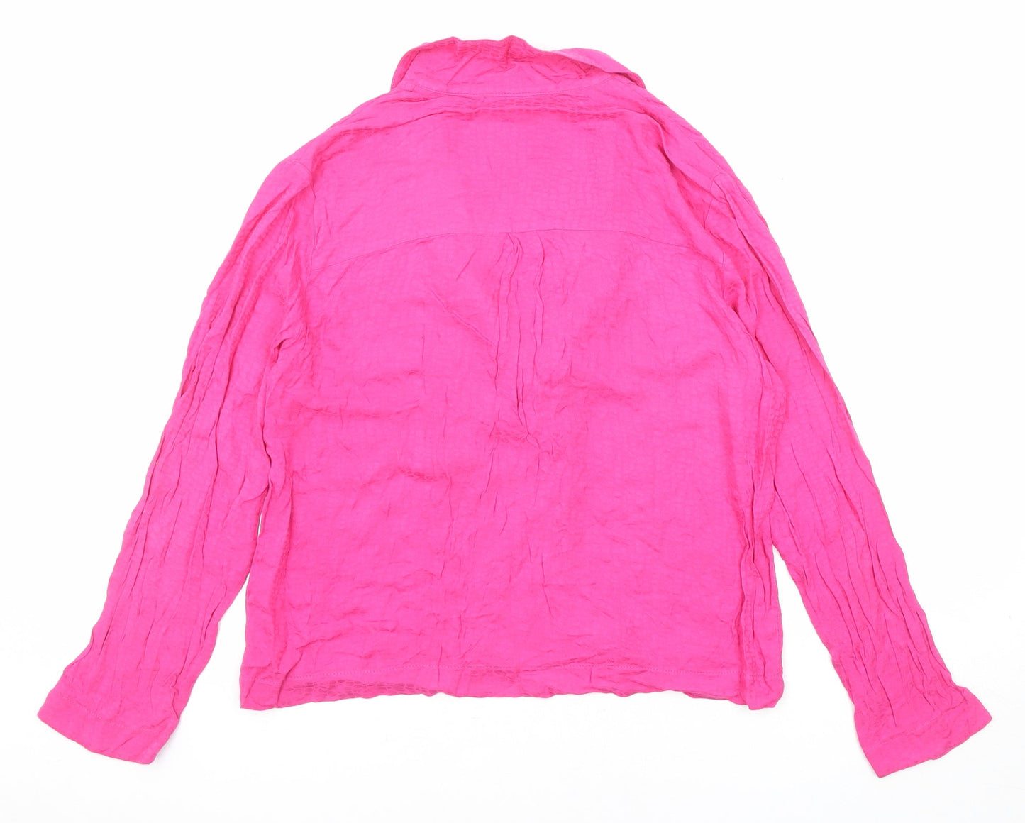 Topshop Womens Pink Viscose Basic Button-Up Size 10 Collared