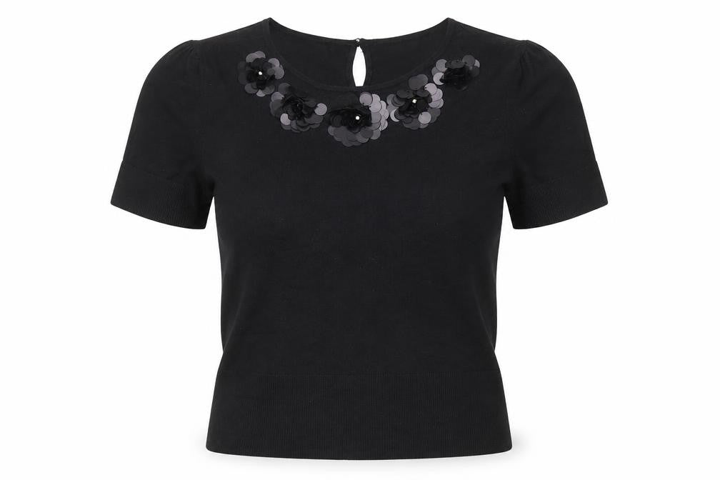 Phase Eight Womens Black Round Neck Viscose Pullover Jumper Size 12