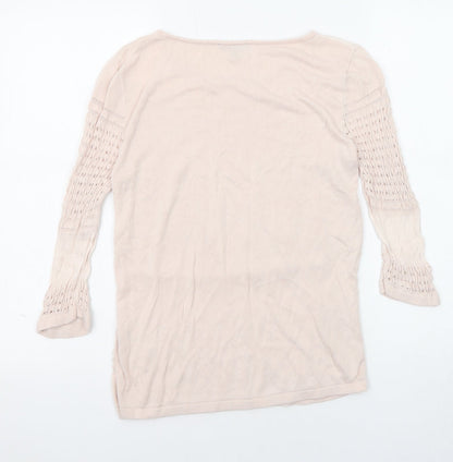 Warehouse Womens Pink Boat Neck Viscose Pullover Jumper Size 8