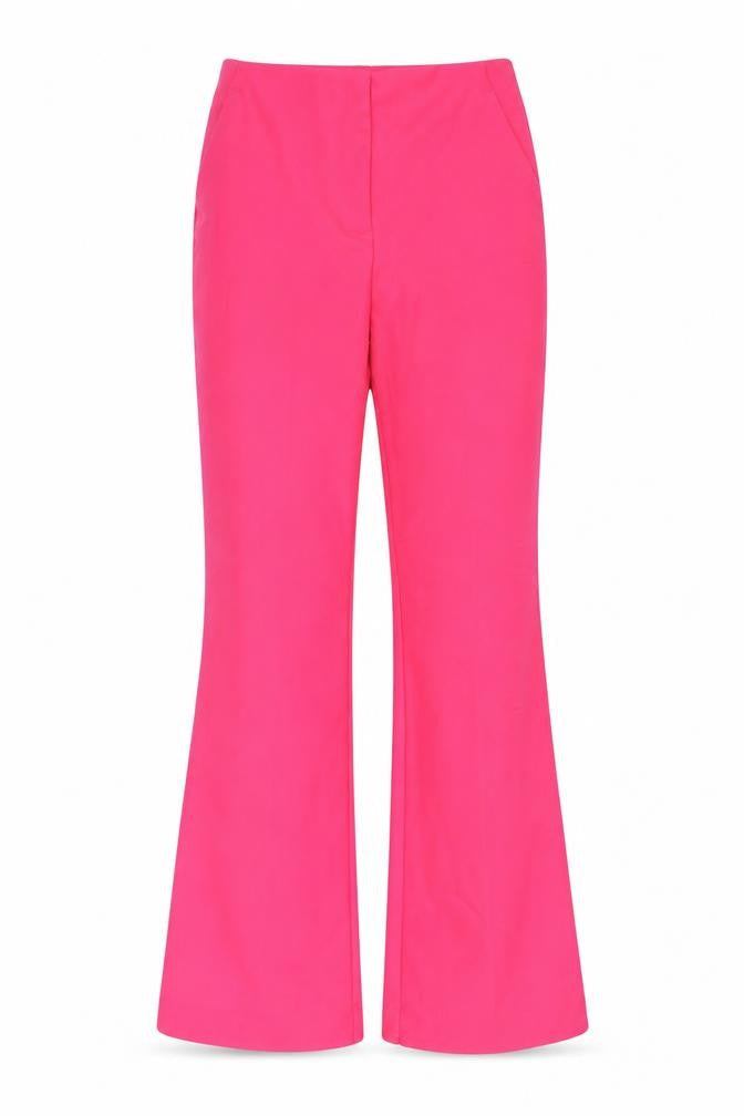 H&M Womens Pink Polyester Trousers Size 6 L32 in Regular Zip