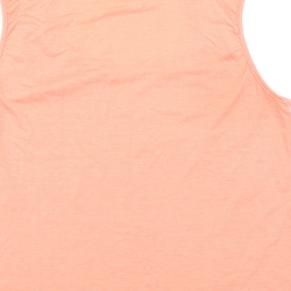 CHICME Womens Orange Polyester Basic Tank Size L Scoop Neck