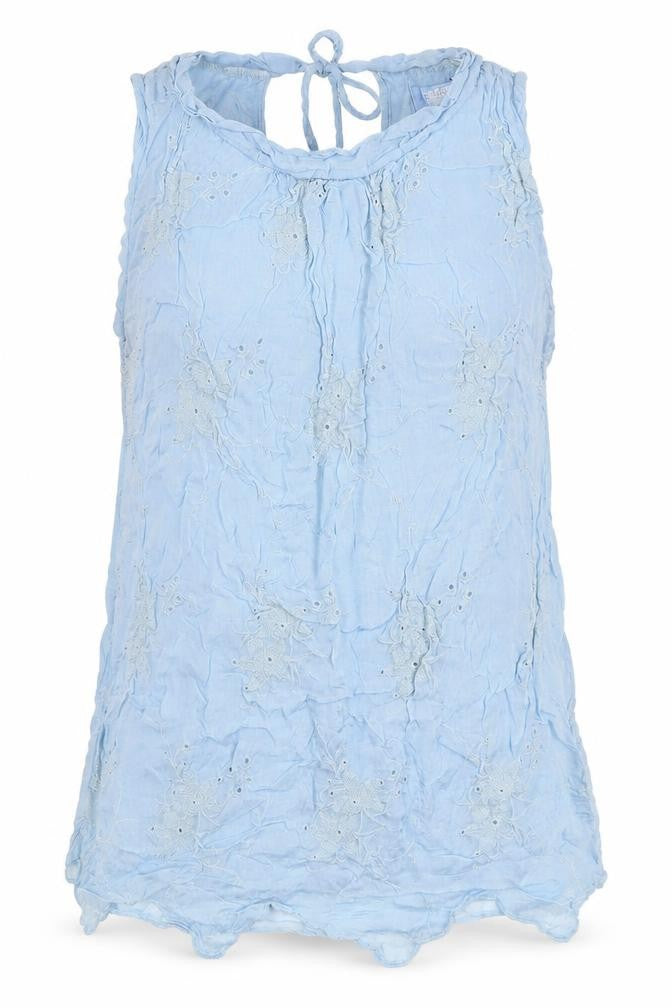 Alice Rinaldi Womens Blue Viscose Basic Tank Size M Round Neck