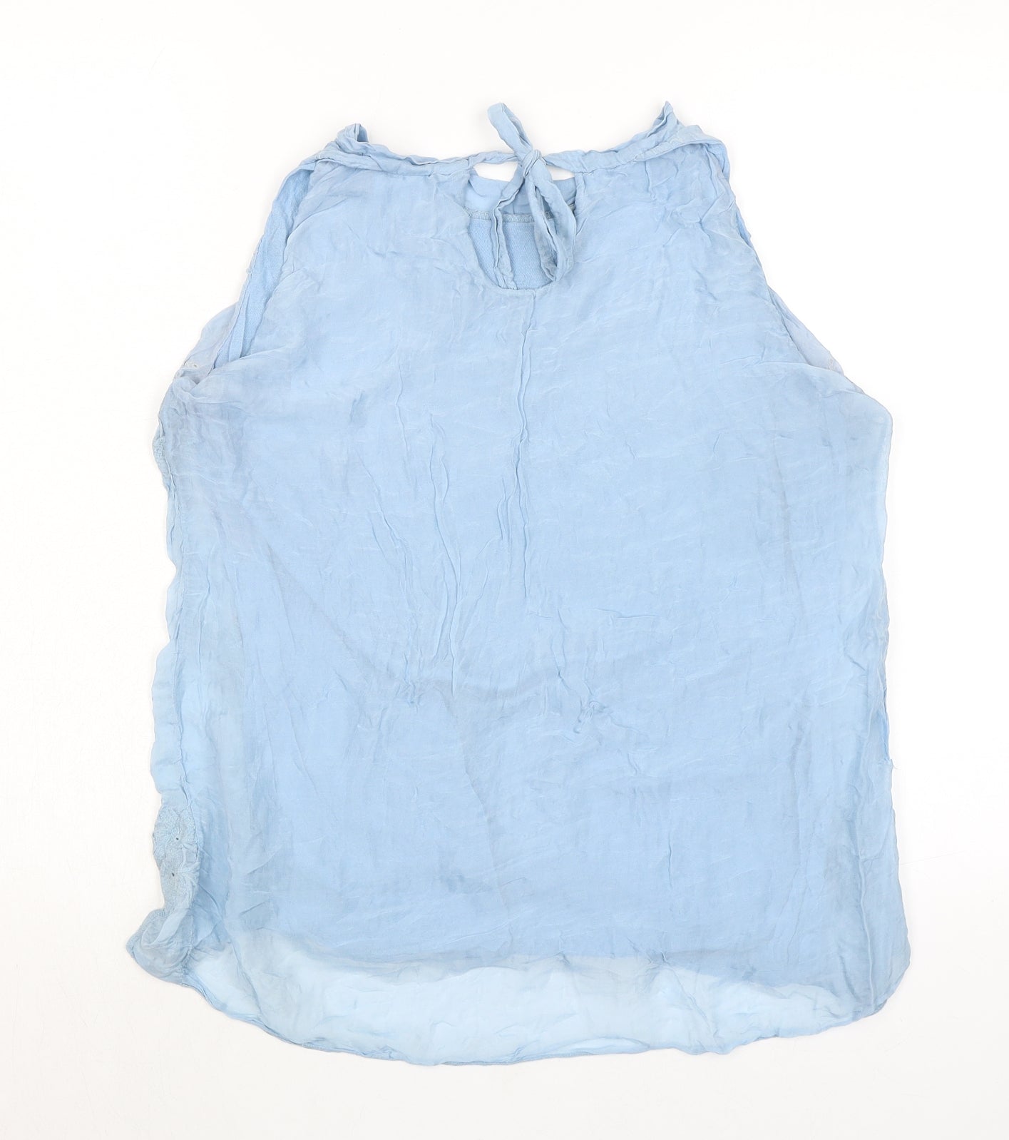 Alice Rinaldi Womens Blue Viscose Basic Tank Size M Round Neck