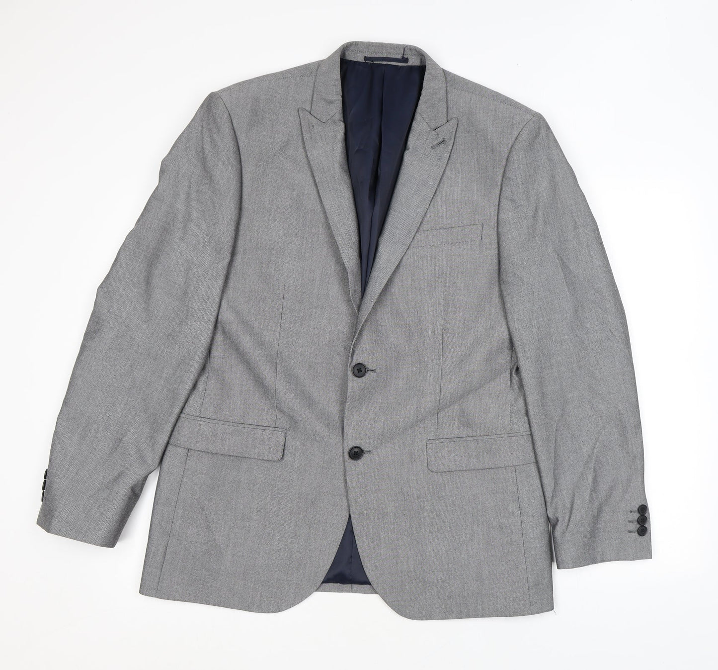 NEXT Mens Grey Polyester Jacket Suit Jacket Size 40 Regular