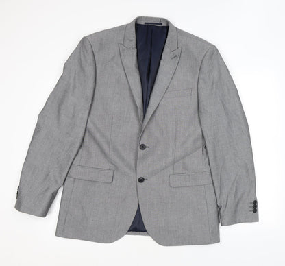 Next Mens Grey Polyester Jacket Suit Jacket Size 40 Regular