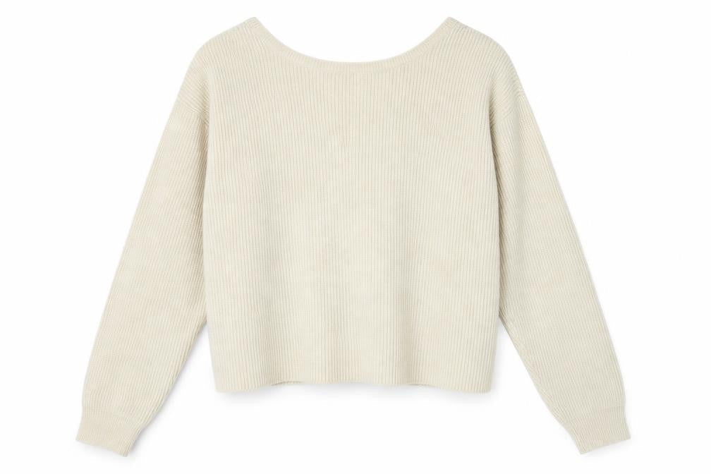 JustFab Womens Beige Round Neck Acrylic Pullover Jumper Size L