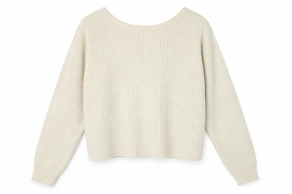 JustFab Womens Beige Round Neck Acrylic Pullover Jumper Size L