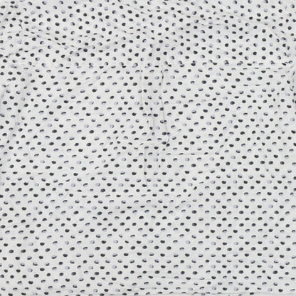 Marks & Spencer Womens White Polka Dot Viscose Basic Button-Up Size 10 Round Neck