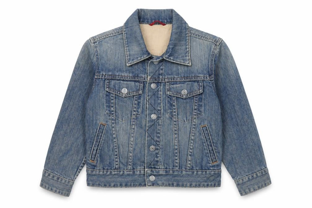 Gap Boys Blue Herringbone Basic Jacket Jacket Size 6-7 Years Button